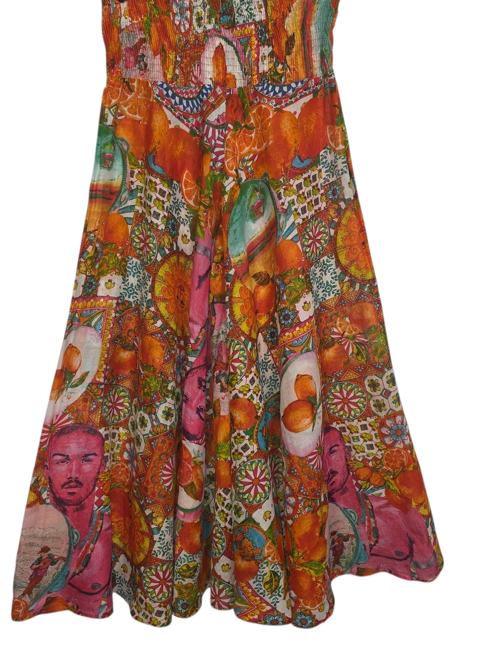 Antica Sartoria Giacomo Cinque Positano Palazzo Pants Citrus Print Wide Leg OS - Picture 3 of 9